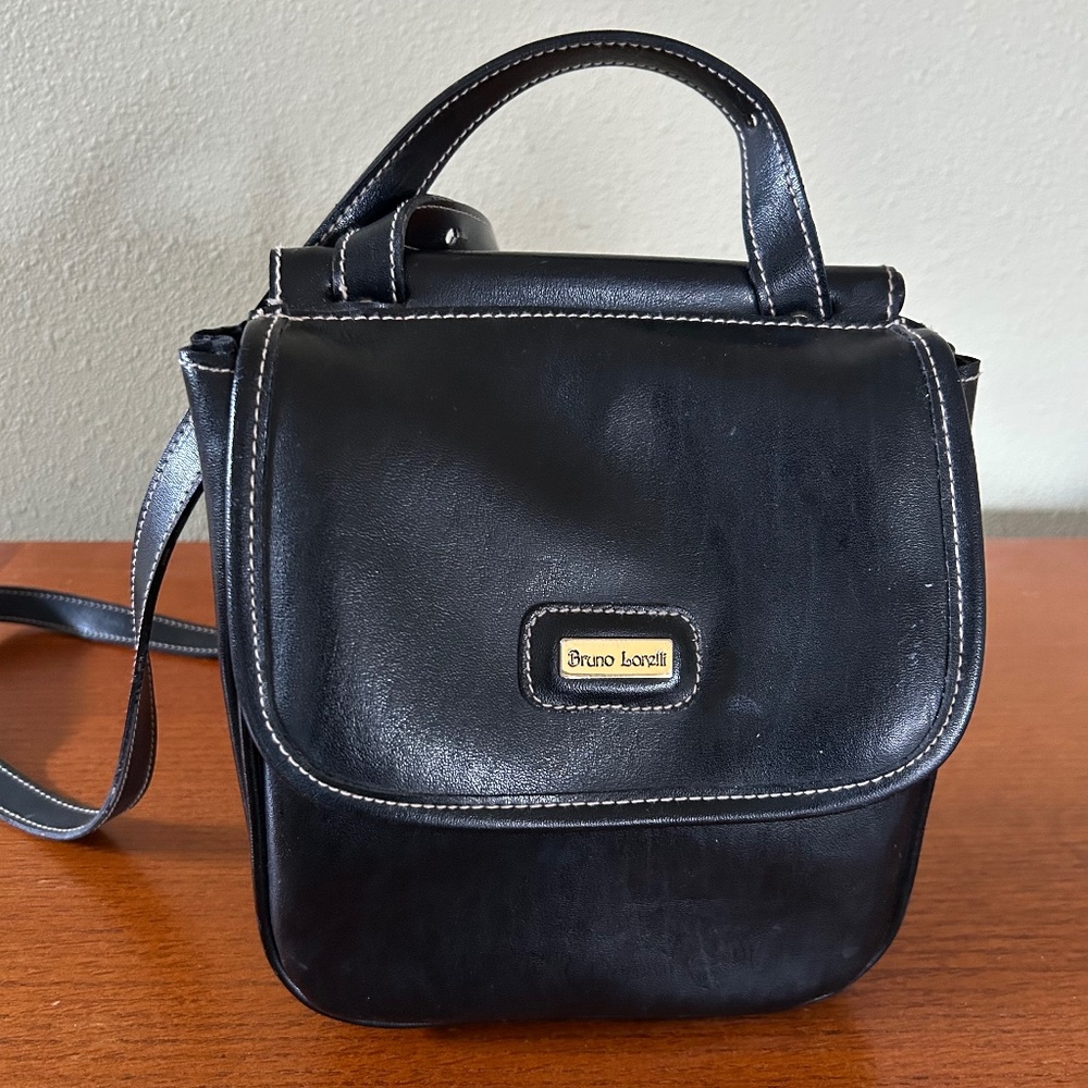 Bruno Lorelli Black Handbag Purse Shoulder Strap‎ Adjustable Leather